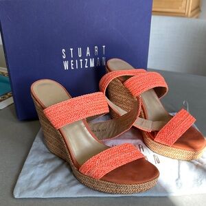 Stuart Weitzman limited Ed St Barth Women's Coral Wedge Sandals